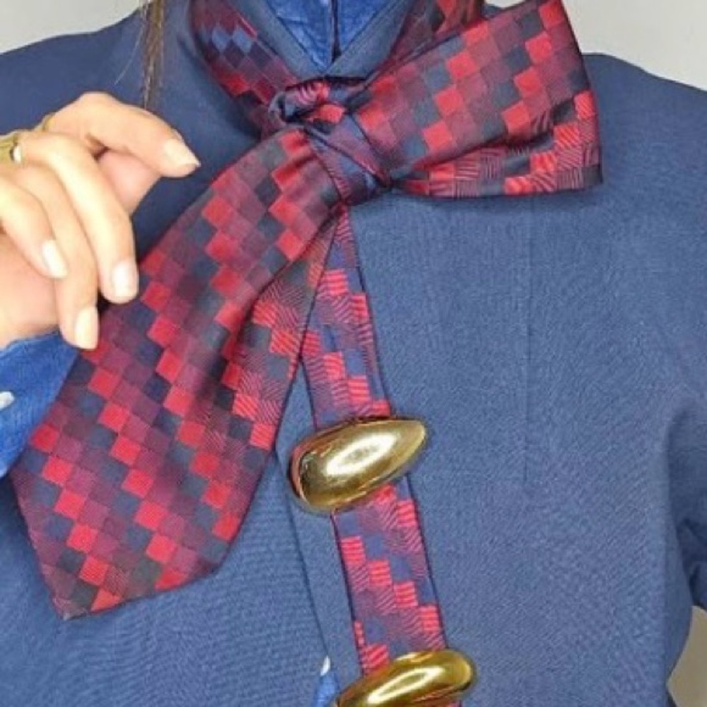 Classic Navy and Black Striped Tie - Picture 9 of 12